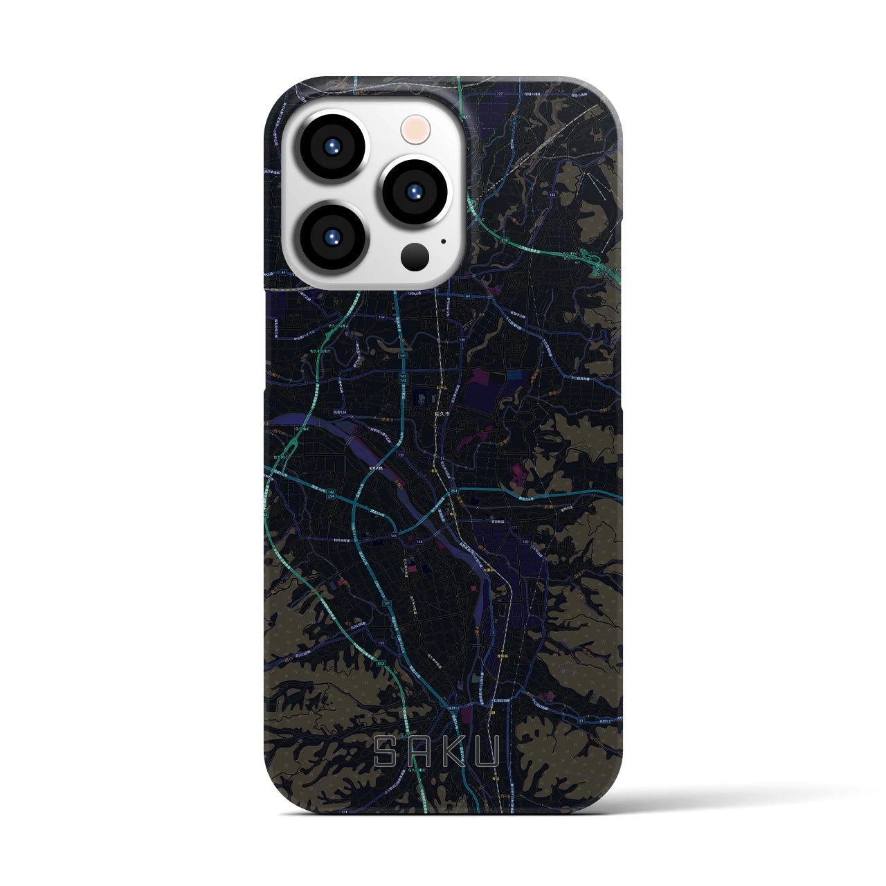 【佐久(長野県)】地図柄iPhoneケース(バックカバータイプ)