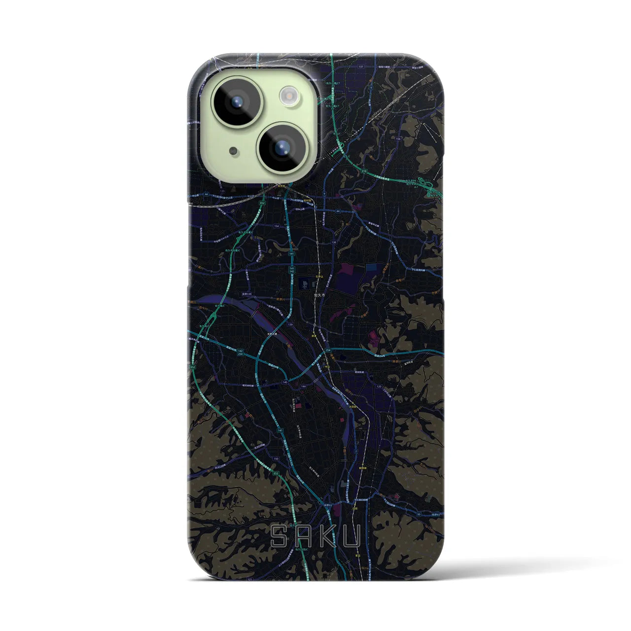 【佐久(長野県)】地図柄iPhoneケース(バックカバータイプ)
