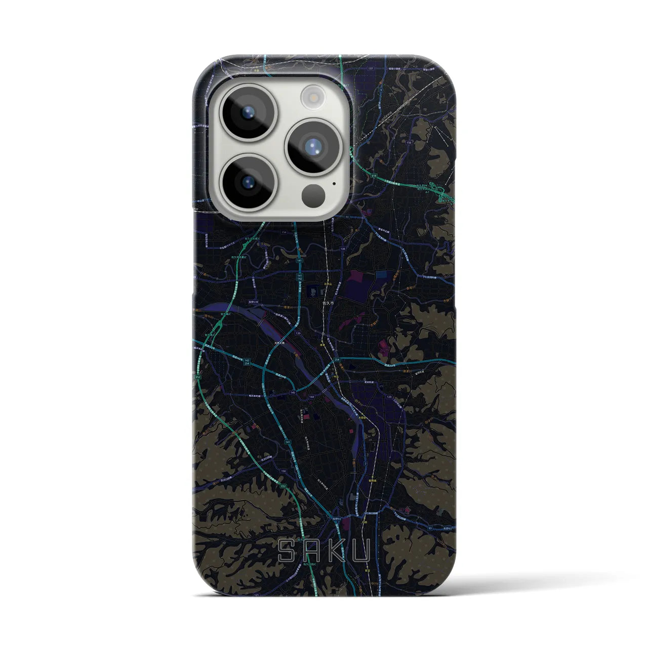 【佐久(長野県)】地図柄iPhoneケース(バックカバータイプ)