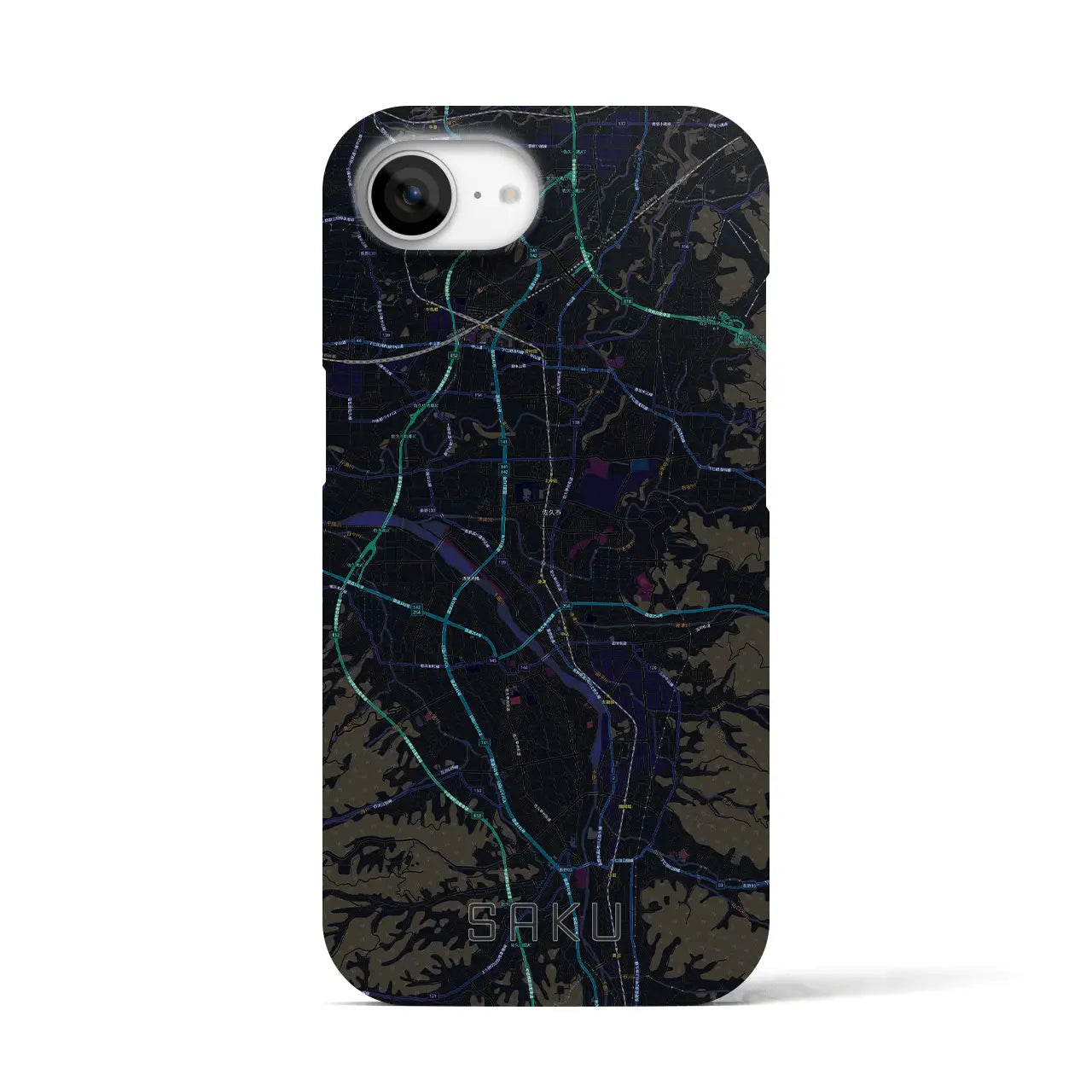 【佐久(長野県)】地図柄iPhoneケース(バックカバータイプ)