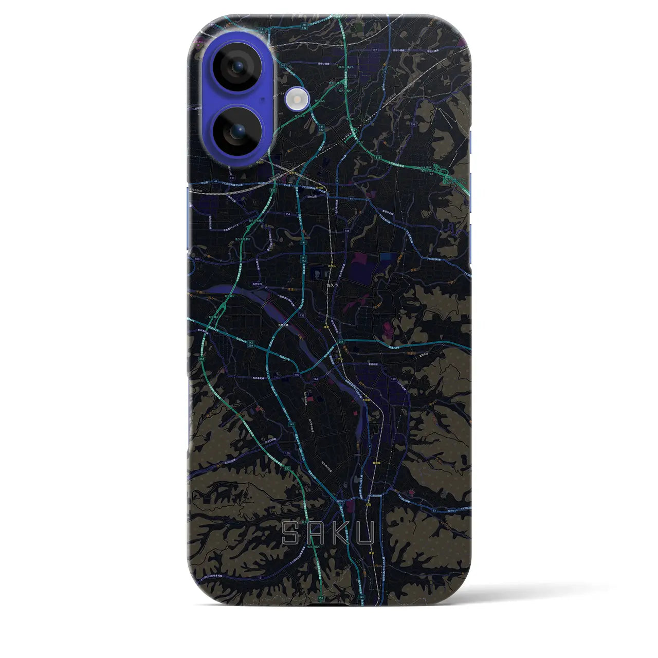 【佐久(長野県)】地図柄iPhoneケース(バックカバータイプ)