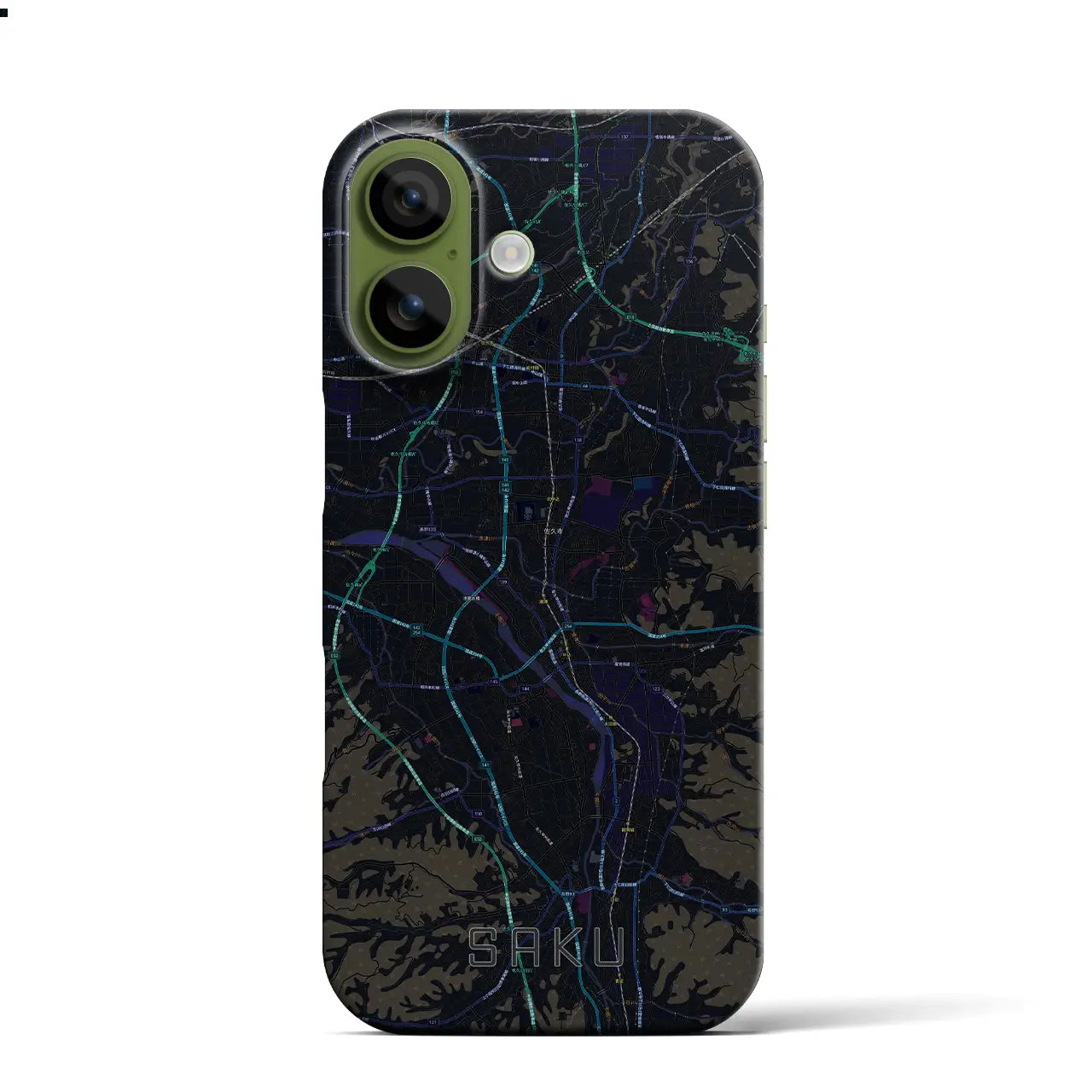 【佐久(長野県)】地図柄iPhoneケース(バックカバータイプ)