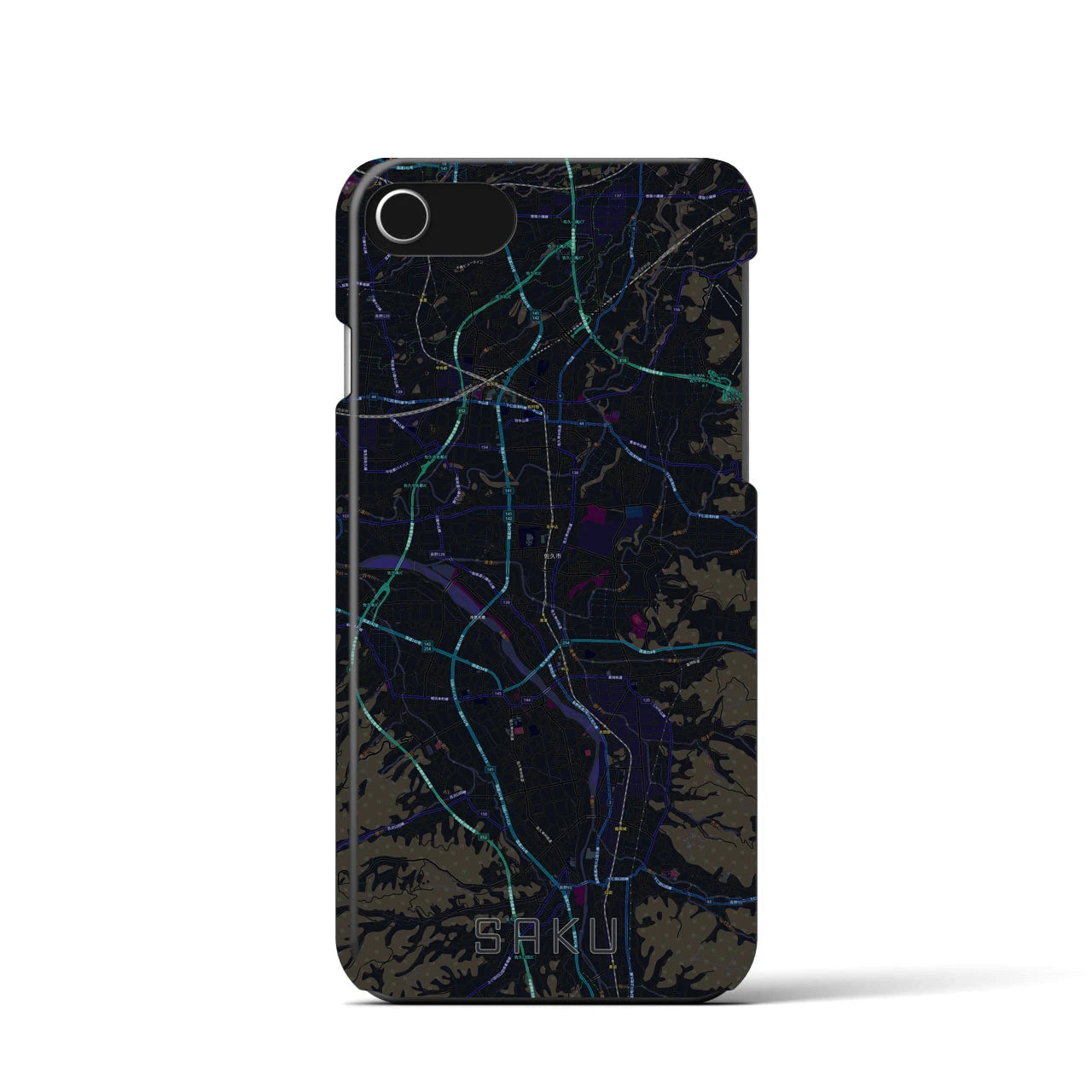 【佐久(長野県)】地図柄iPhoneケース(バックカバータイプ)