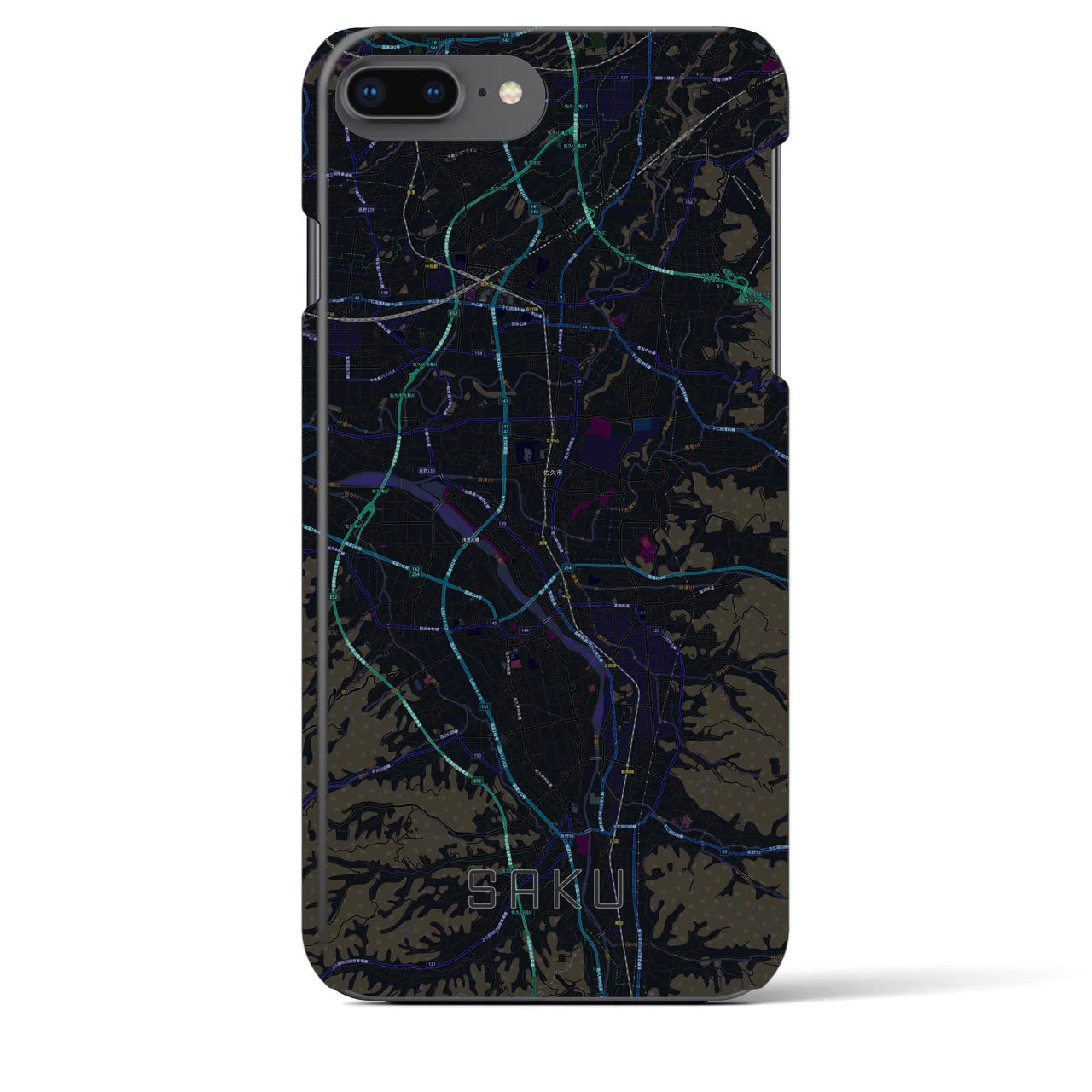 【佐久(長野県)】地図柄iPhoneケース(バックカバータイプ)