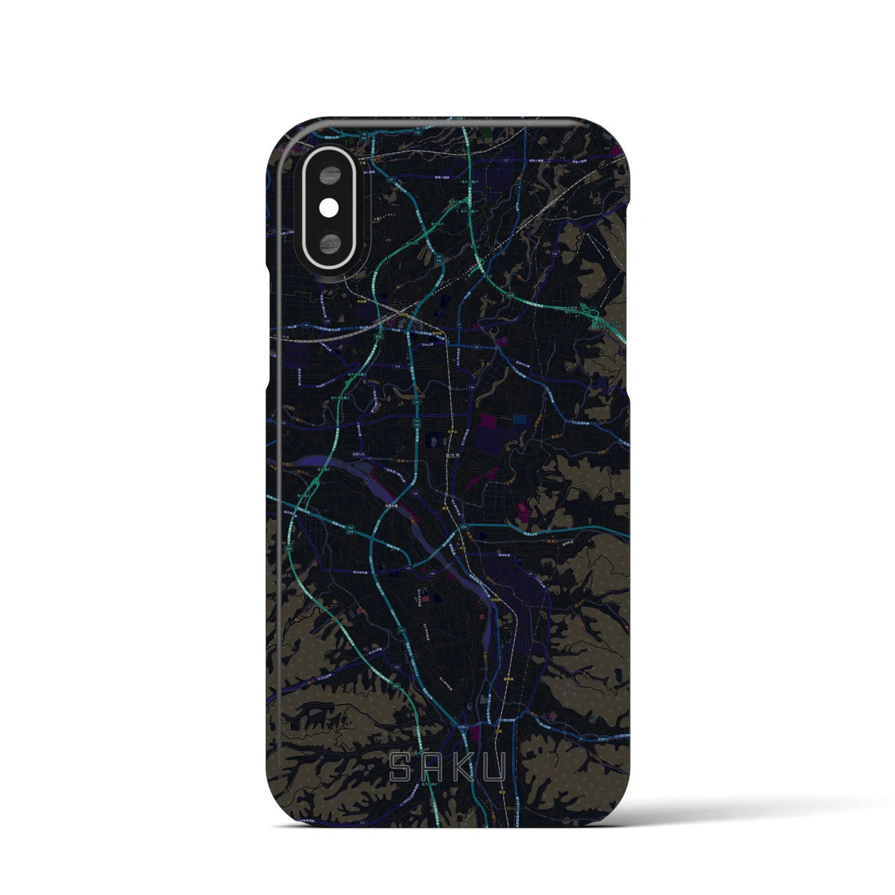 【佐久(長野県)】地図柄iPhoneケース(バックカバータイプ)