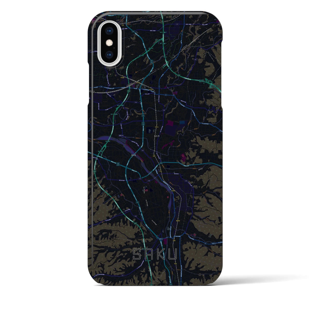 【佐久(長野県)】地図柄iPhoneケース(バックカバータイプ)