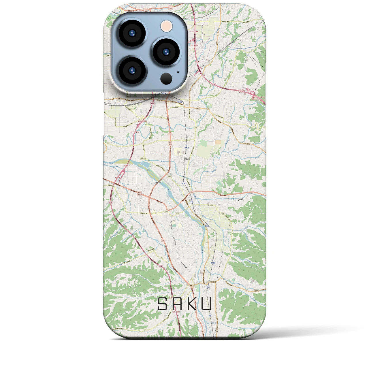 【佐久(長野県)】地図柄iPhoneケース(バックカバータイプ)