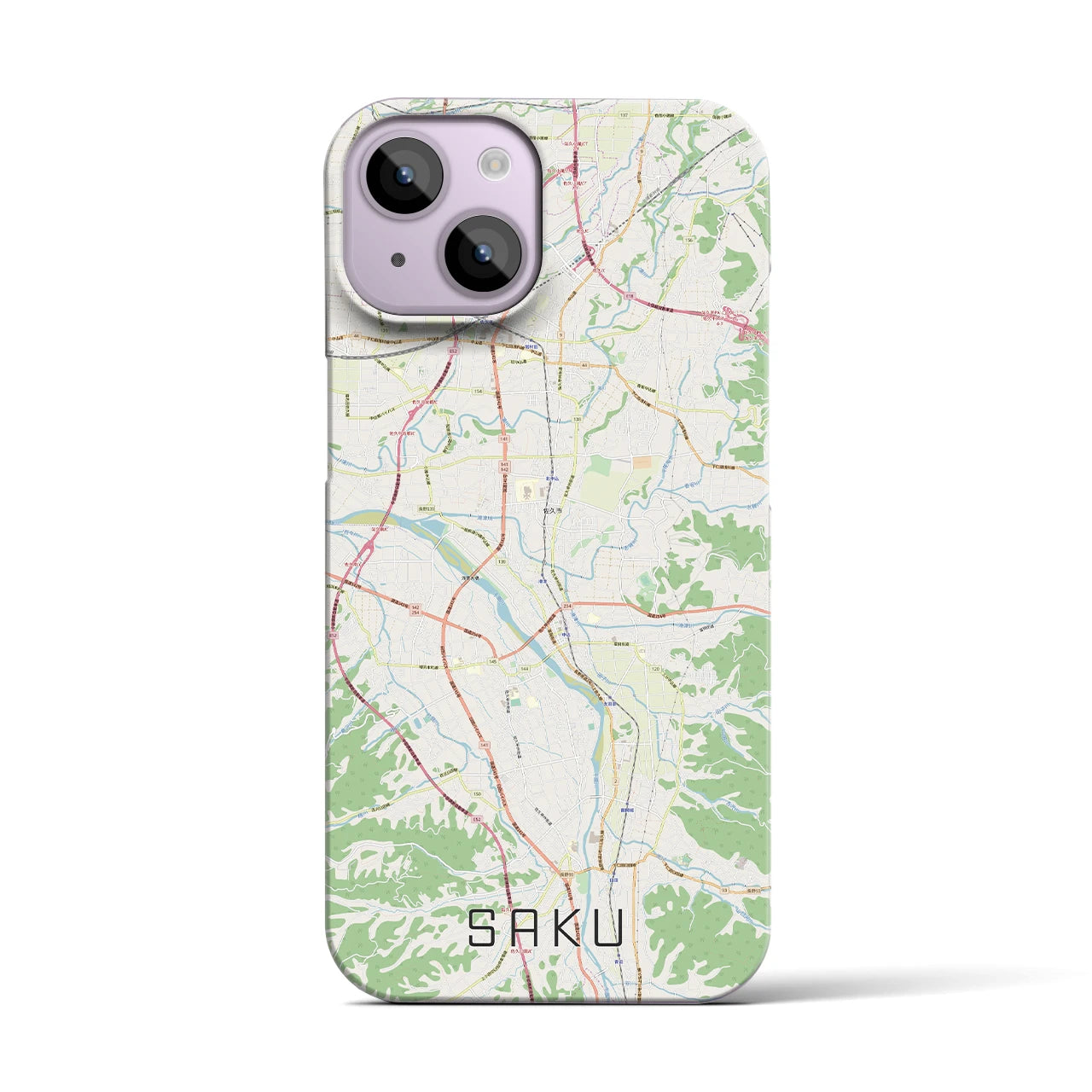 【佐久(長野県)】地図柄iPhoneケース(バックカバータイプ)