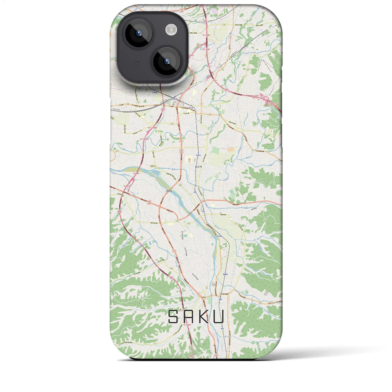 【佐久(長野県)】地図柄iPhoneケース(バックカバータイプ)