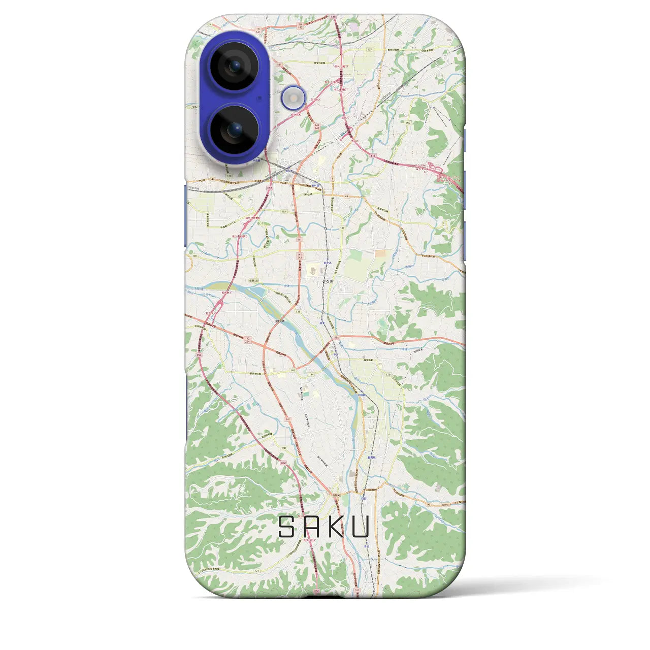 【佐久(長野県)】地図柄iPhoneケース(バックカバータイプ)ナチュラル・iPhone 16 Pro Max 用