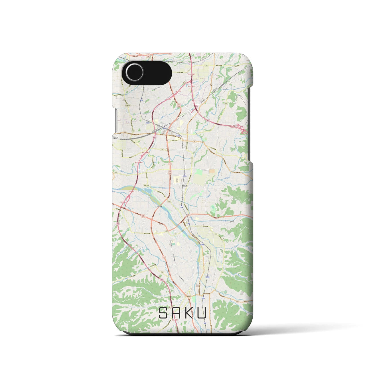 【佐久(長野県)】地図柄iPhoneケース(バックカバータイプ)