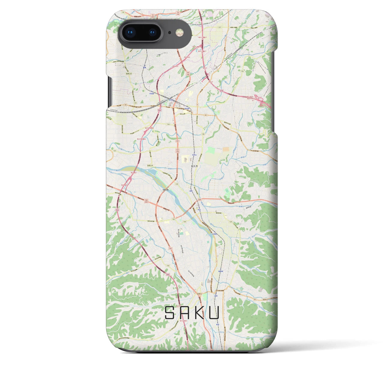 【佐久(長野県)】地図柄iPhoneケース(バックカバータイプ)