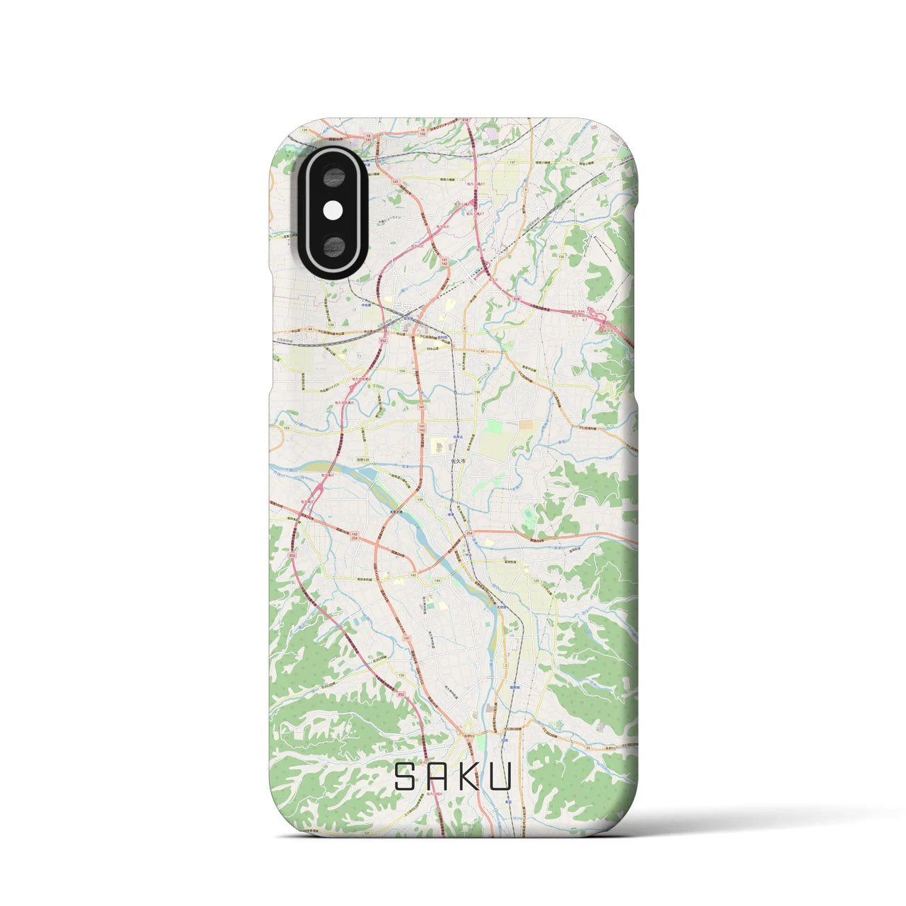 【佐久(長野県)】地図柄iPhoneケース(バックカバータイプ)
