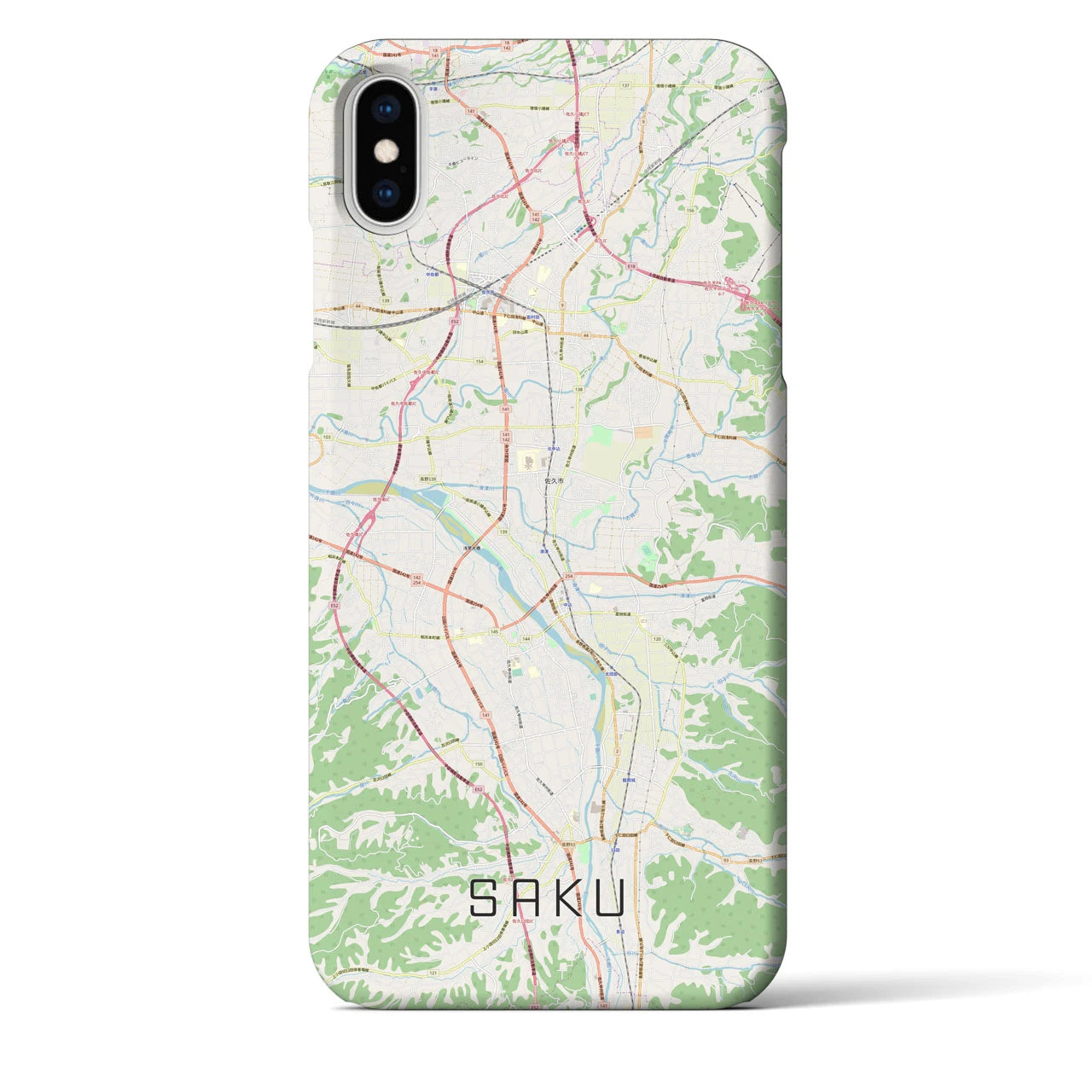 【佐久(長野県)】地図柄iPhoneケース(バックカバータイプ)