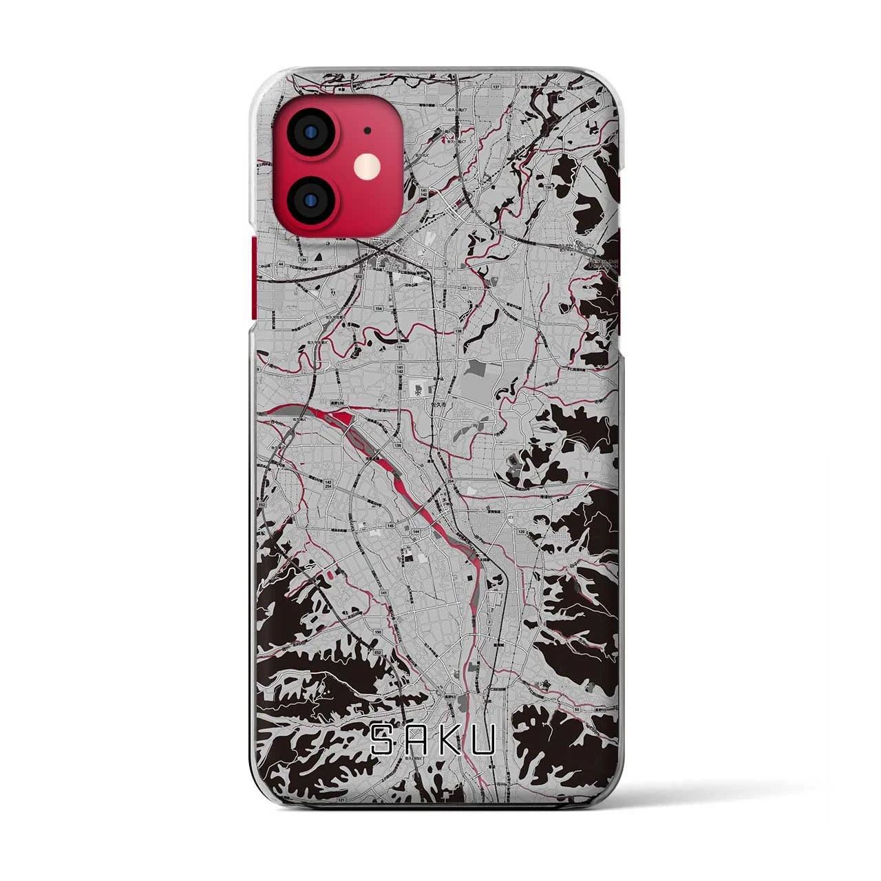 【佐久(長野県)】地図柄iPhoneケース(クリアタイプ)