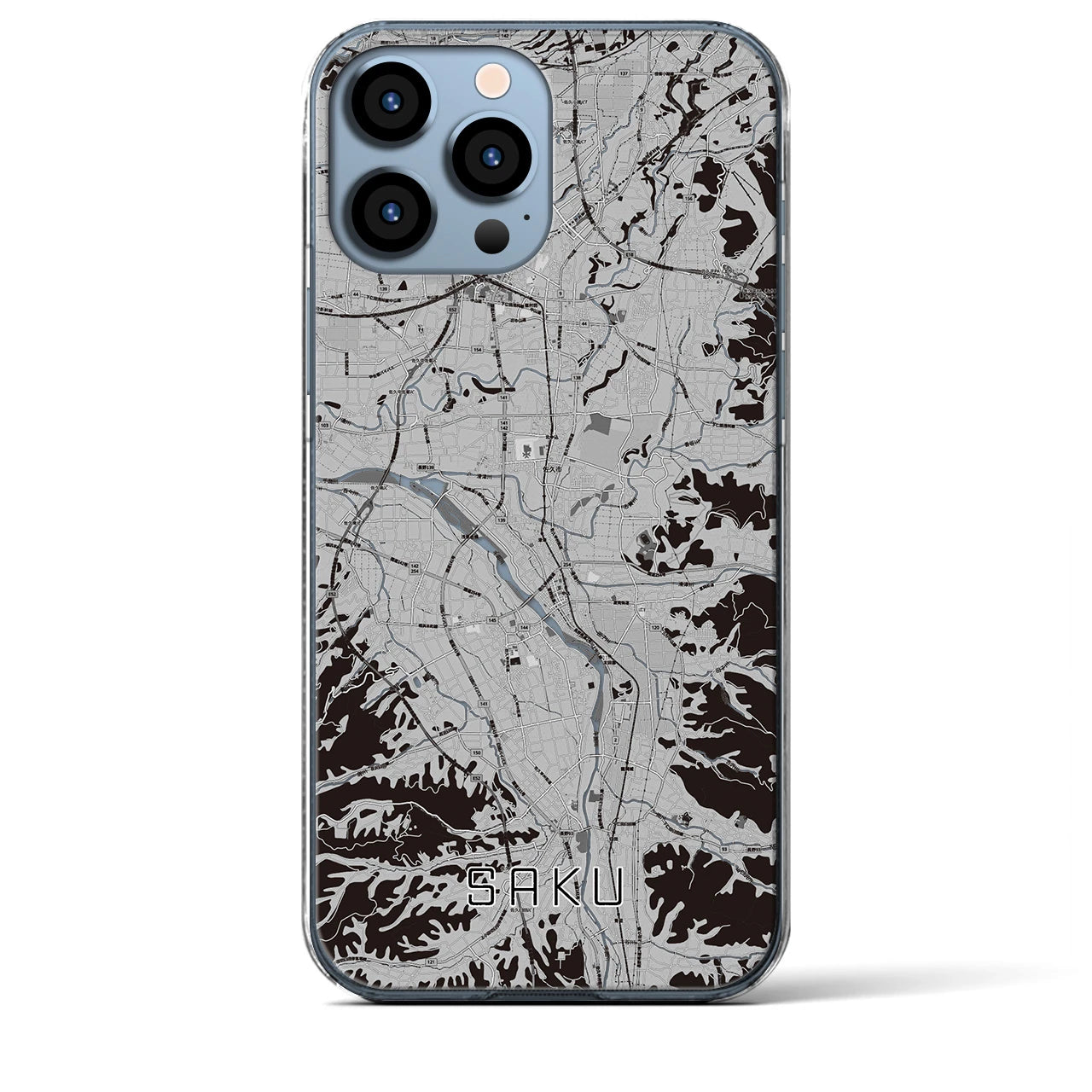 【佐久(長野県)】地図柄iPhoneケース(クリアタイプ)