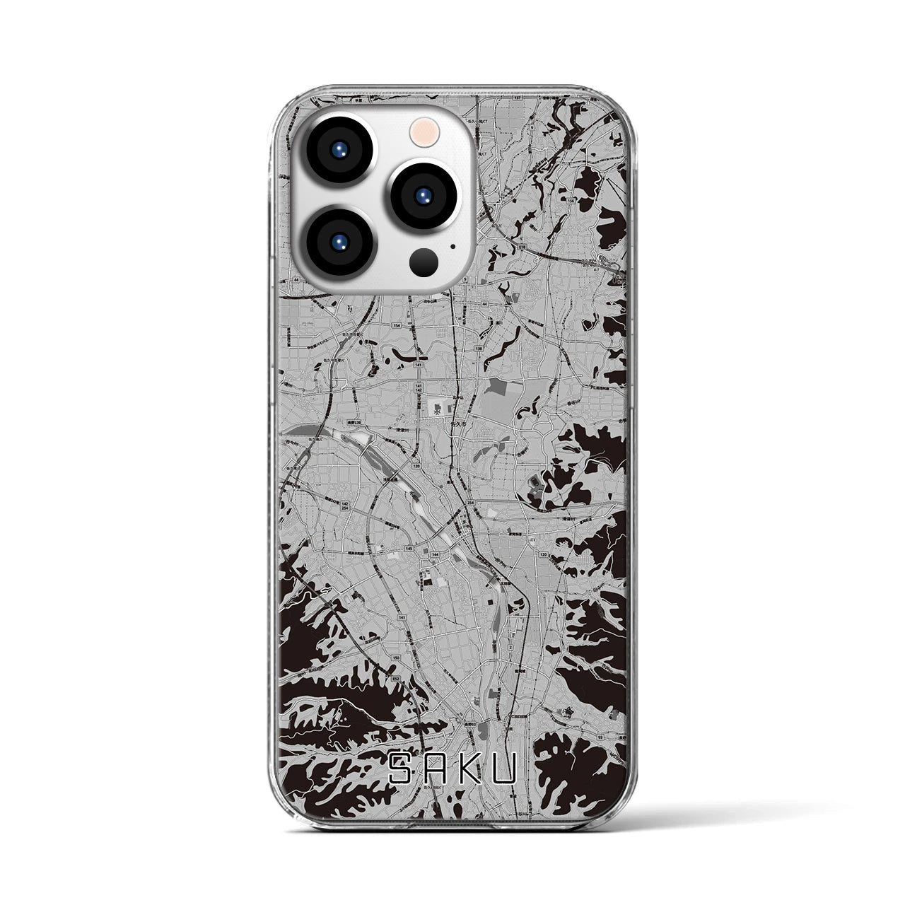 【佐久(長野県)】地図柄iPhoneケース(クリアタイプ)