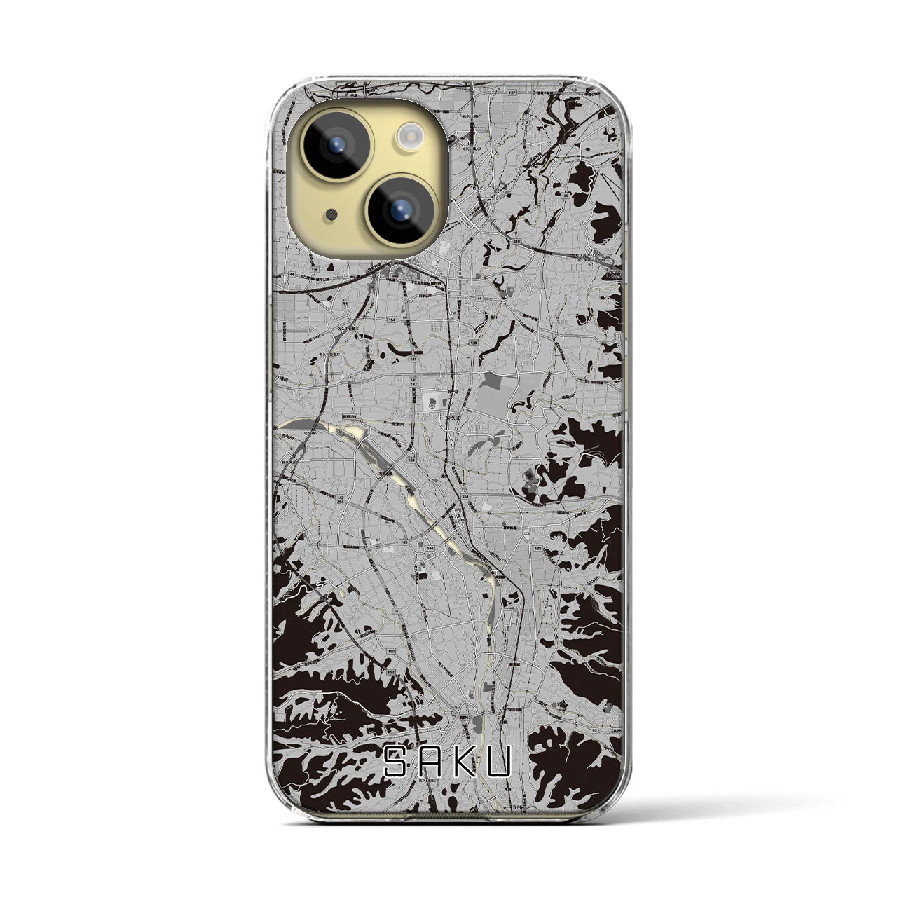 【佐久(長野県)】地図柄iPhoneケース(クリアタイプ)