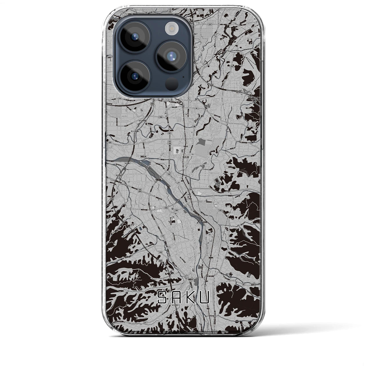 【佐久(長野県)】地図柄iPhoneケース(クリアタイプ)