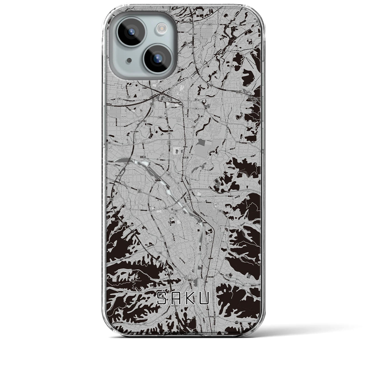 【佐久(長野県)】地図柄iPhoneケース(クリアタイプ)