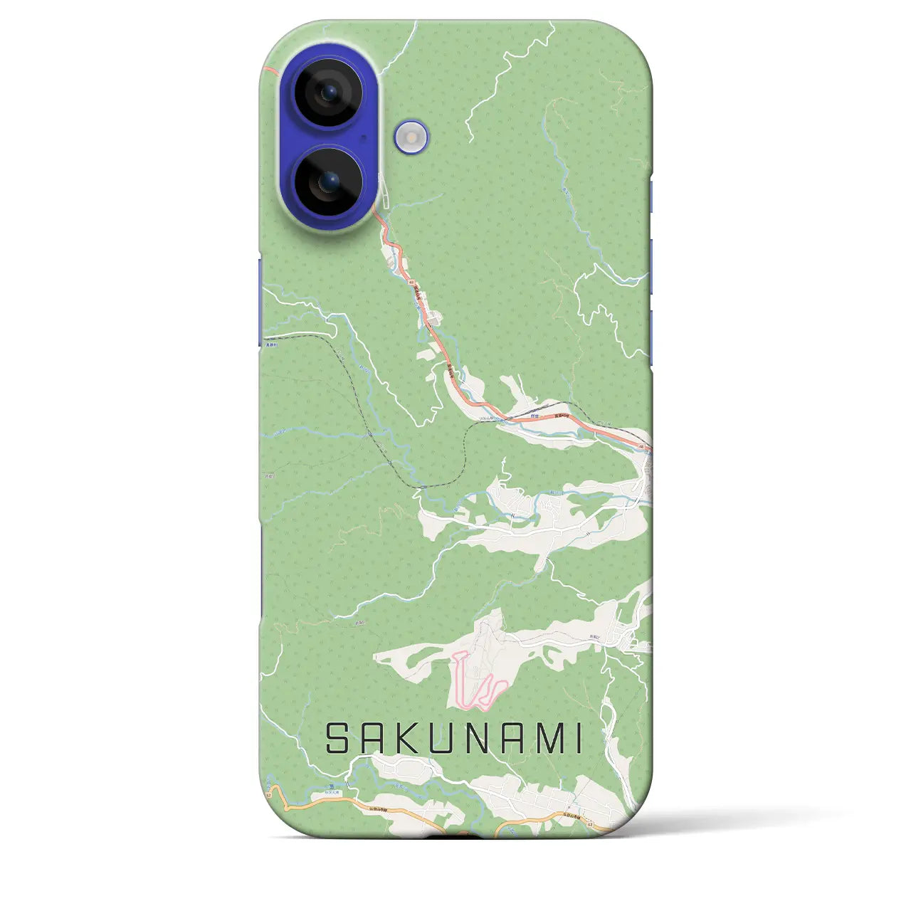 【作並(宮城県)】地図柄iPhoneケース(バックカバータイプ)ナチュラル・iPhone 16 Pro Max 用