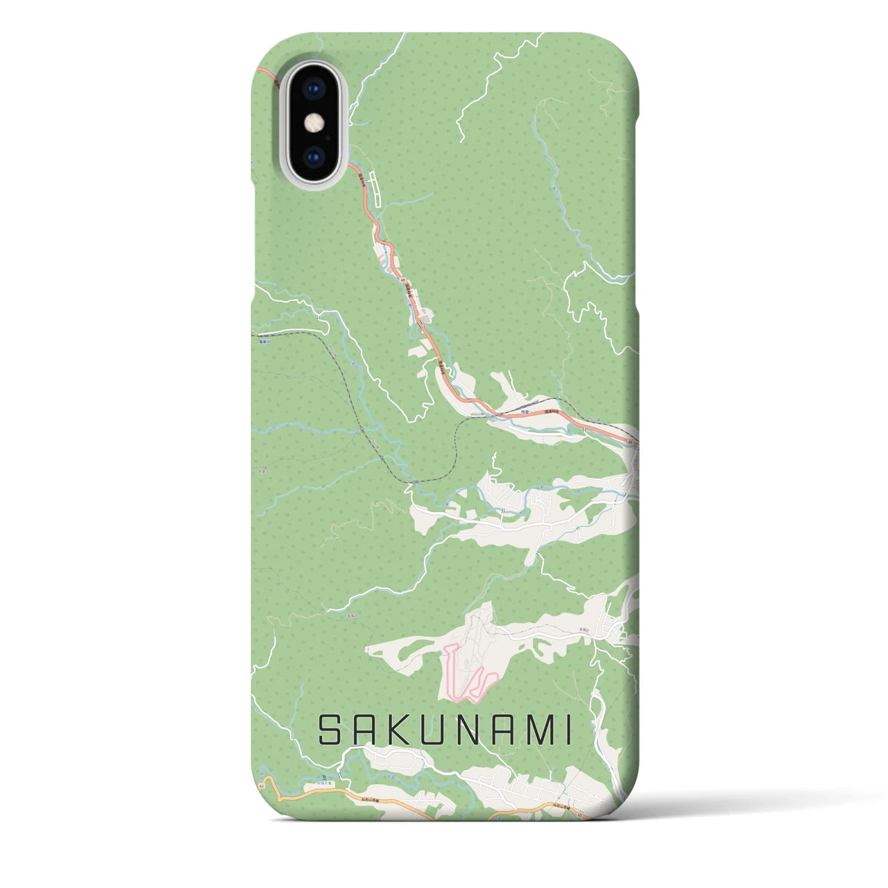 【作並(宮城県)】地図柄iPhoneケース(バックカバータイプ)