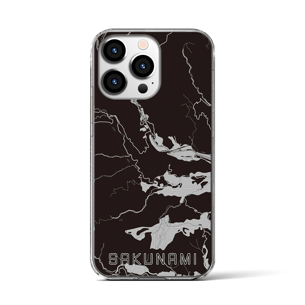 【作並(宮城県)】地図柄iPhoneケース(クリアタイプ)