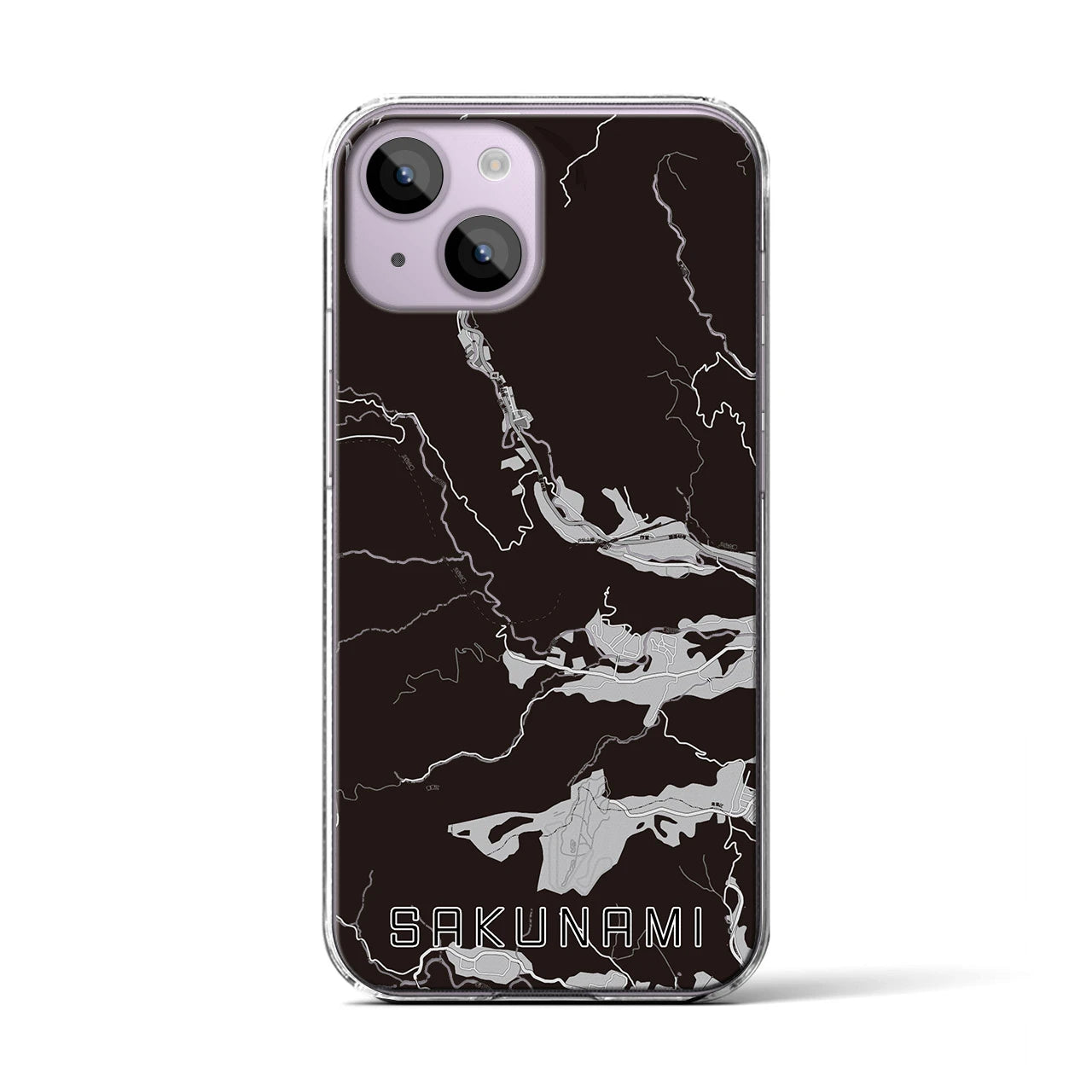 【作並(宮城県)】地図柄iPhoneケース(クリアタイプ)