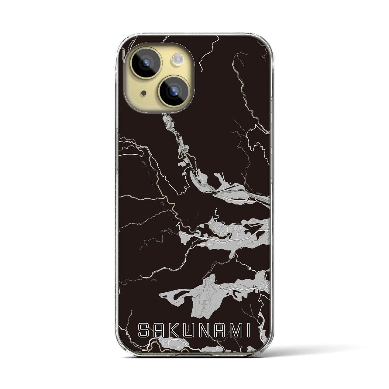 【作並(宮城県)】地図柄iPhoneケース(クリアタイプ)