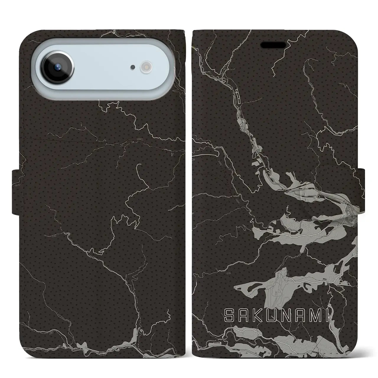 【作並(宮城県)】地図柄iPhoneケース(手帳タイプ)