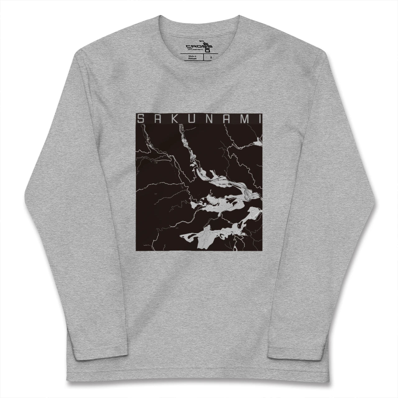 【作並(宮城県)】地図柄ロングスリーブTシャツ