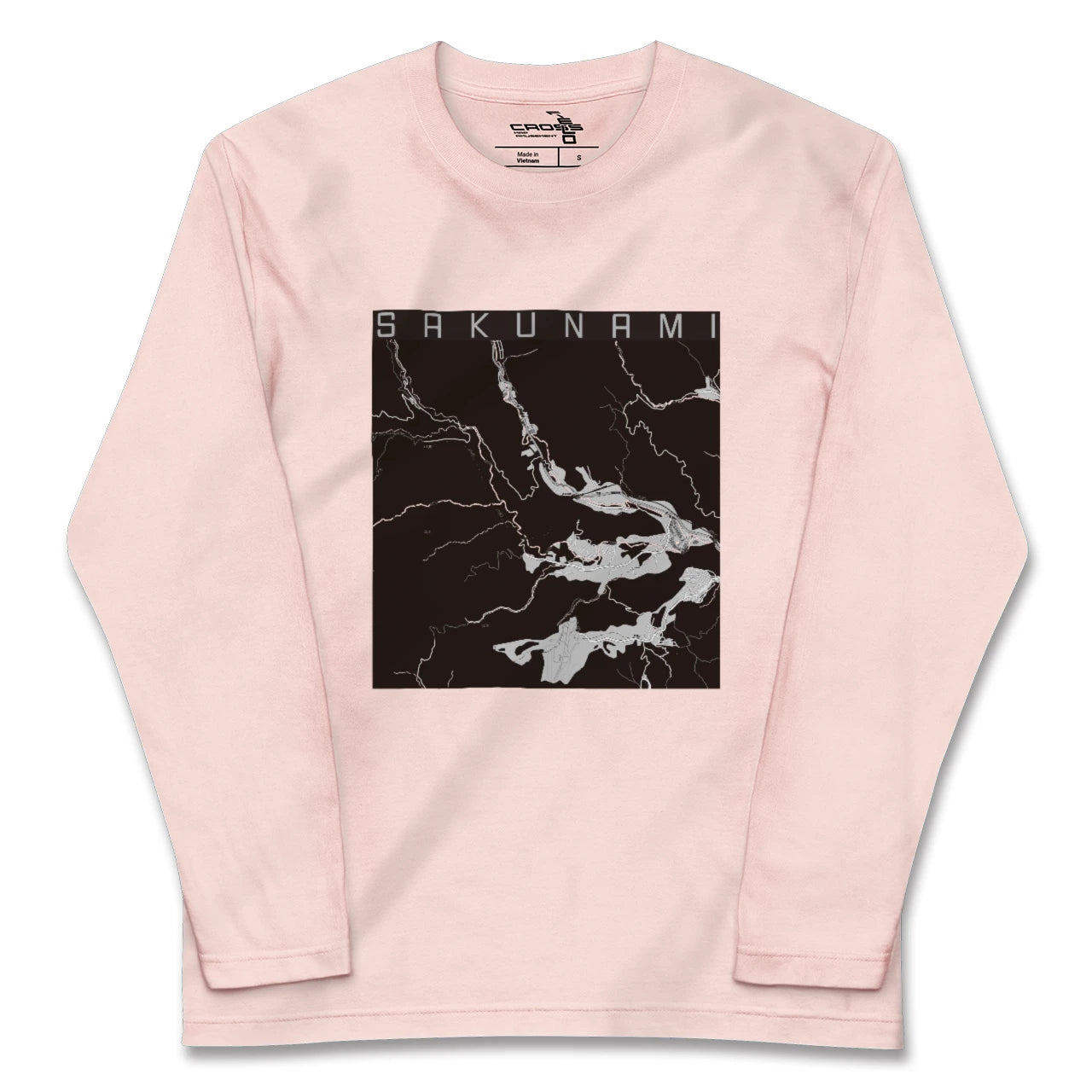 【作並(宮城県)】地図柄ロングスリーブTシャツ