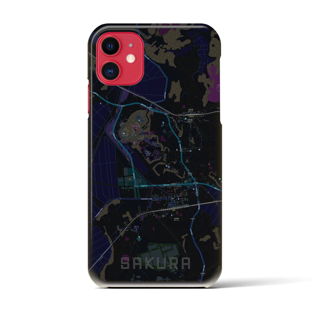 【佐倉(千葉県)】地図柄iPhoneケース(バックカバータイプ)