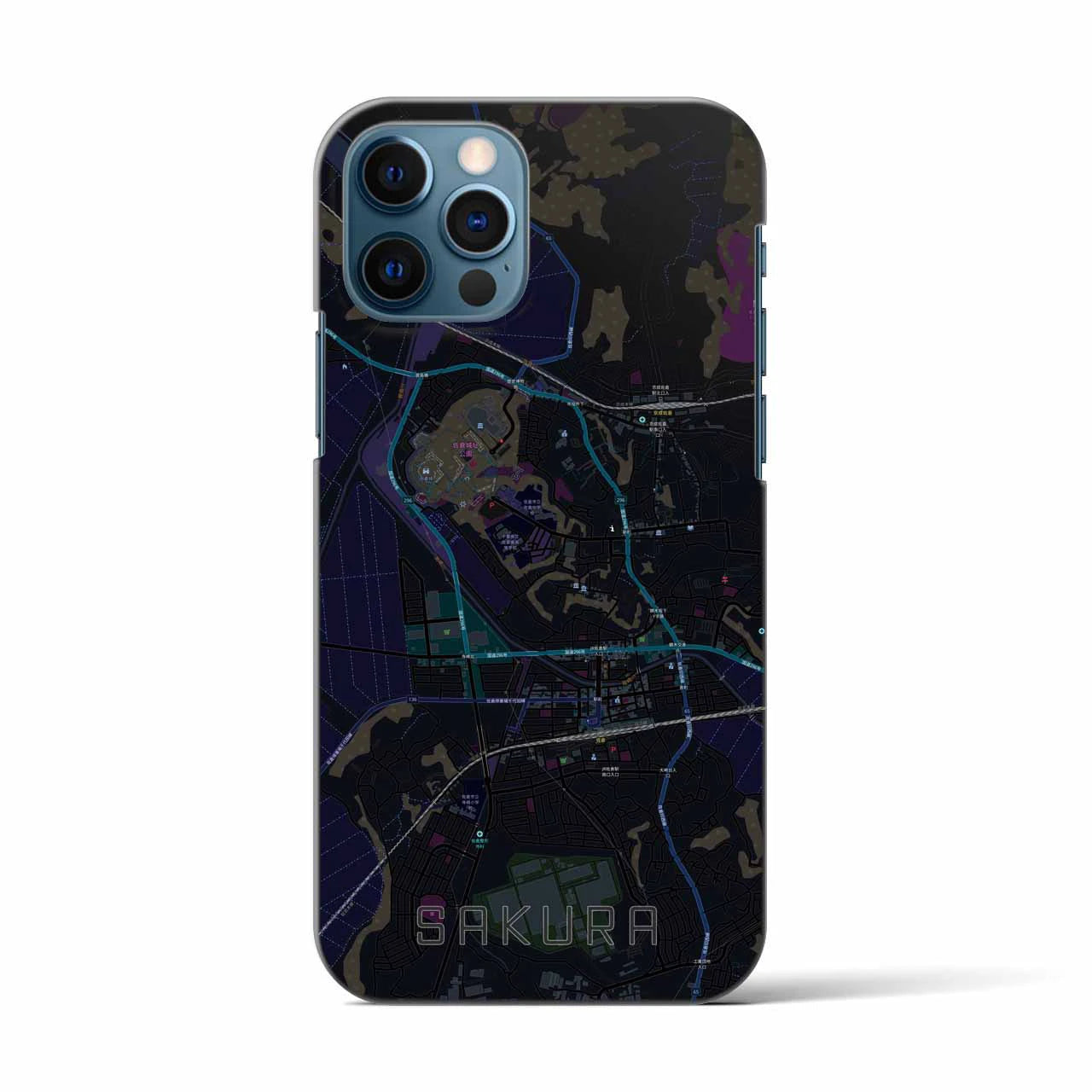 【佐倉(千葉県)】地図柄iPhoneケース(バックカバータイプ)