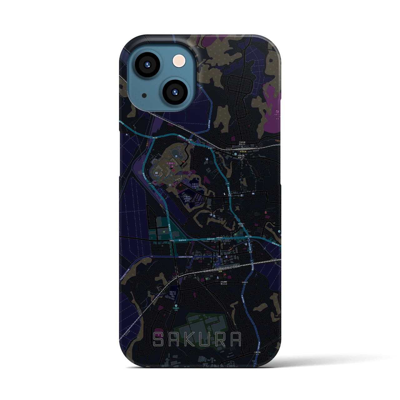 【佐倉(千葉県)】地図柄iPhoneケース(バックカバータイプ)