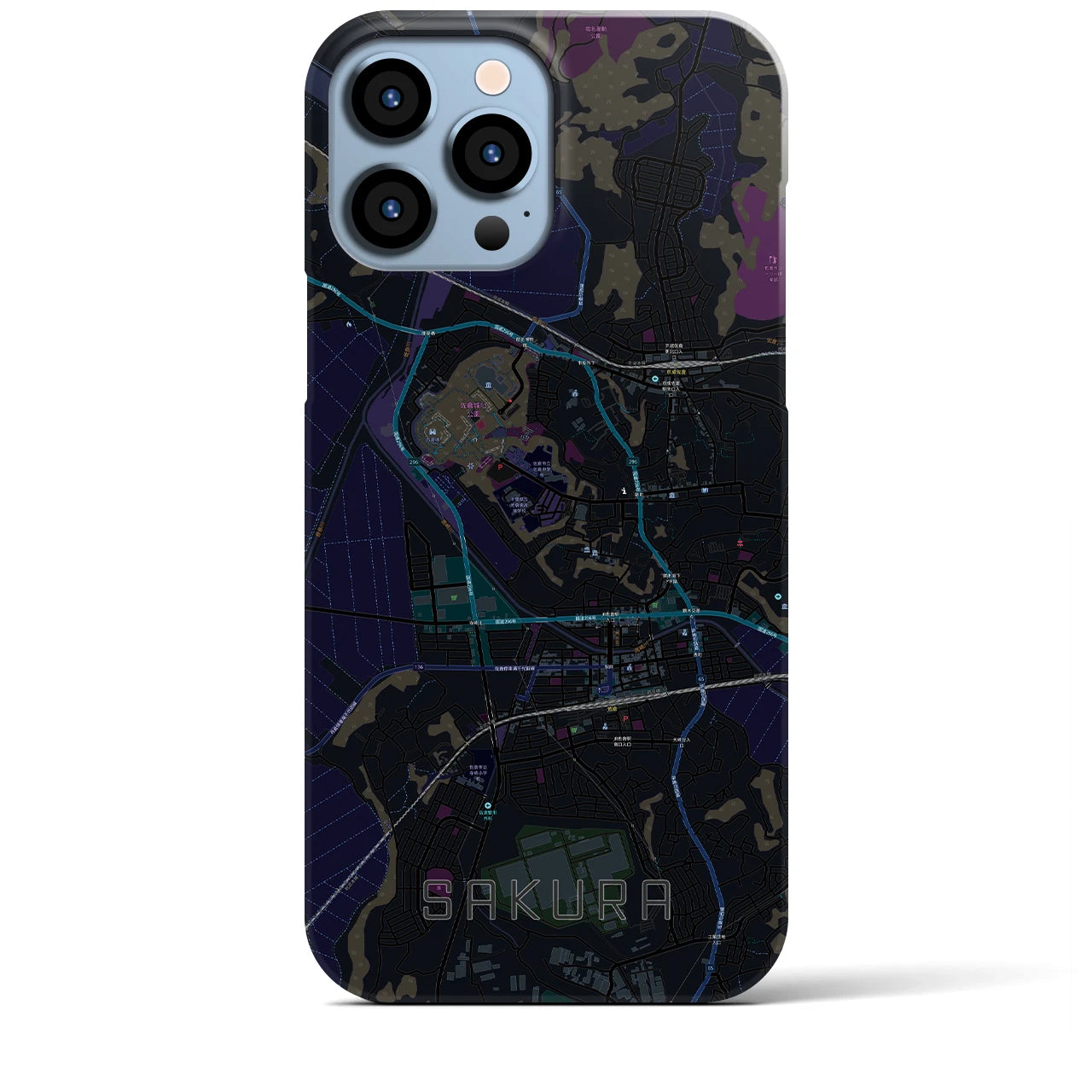 【佐倉(千葉県)】地図柄iPhoneケース(バックカバータイプ)