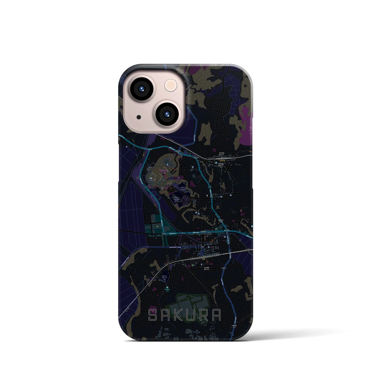 【佐倉(千葉県)】地図柄iPhoneケース(バックカバータイプ)