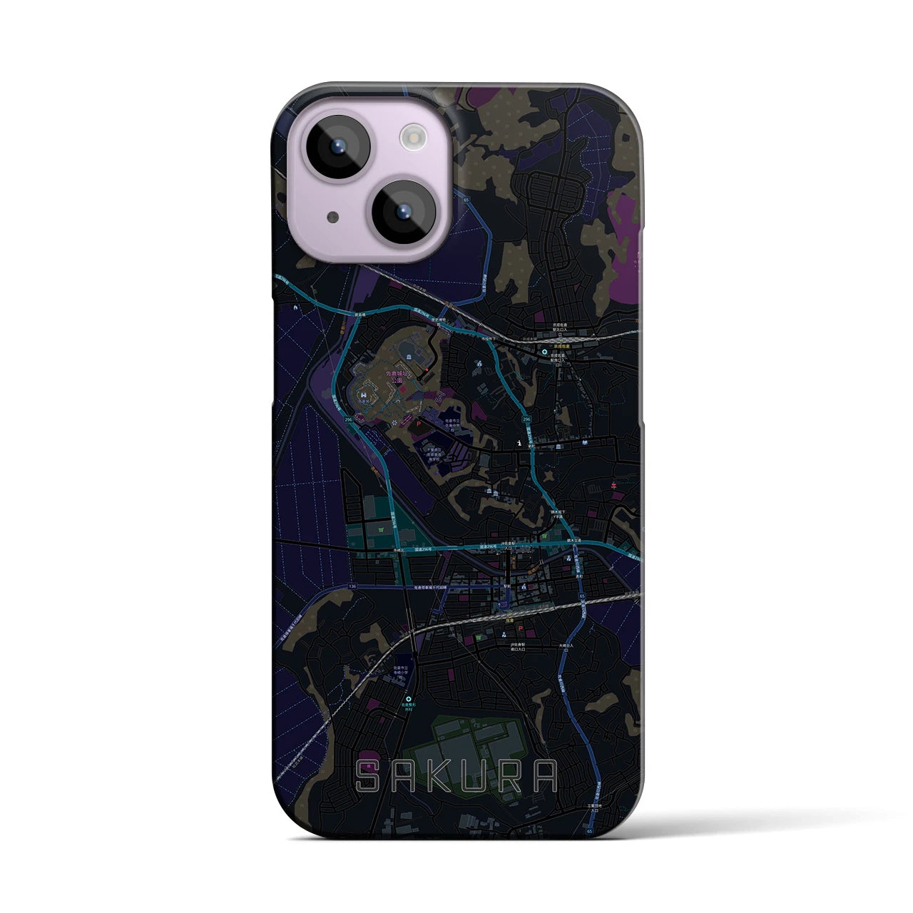 【佐倉(千葉県)】地図柄iPhoneケース(バックカバータイプ)