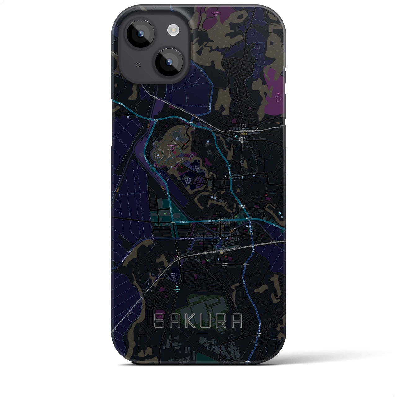 【佐倉(千葉県)】地図柄iPhoneケース(バックカバータイプ)