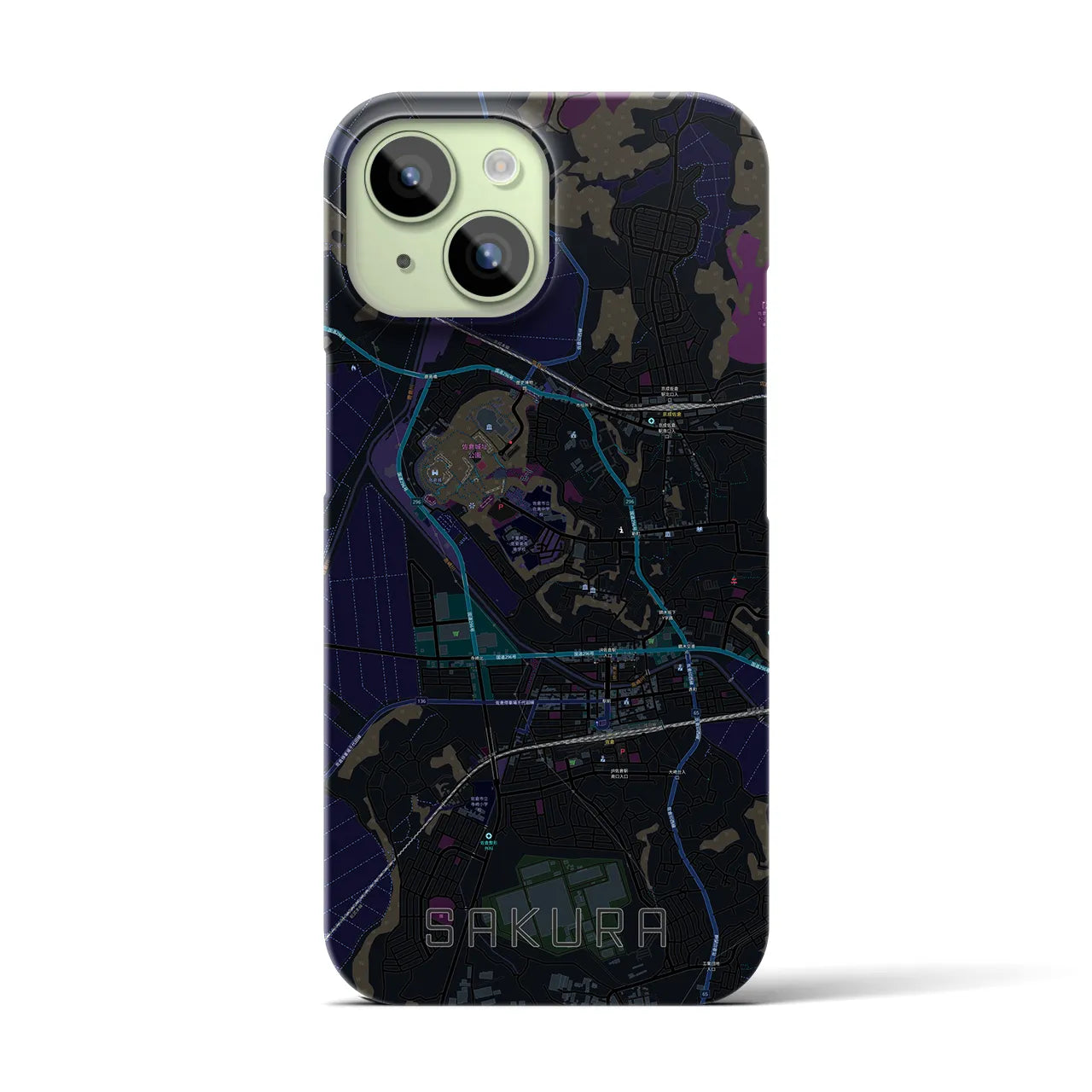 【佐倉(千葉県)】地図柄iPhoneケース(バックカバータイプ)