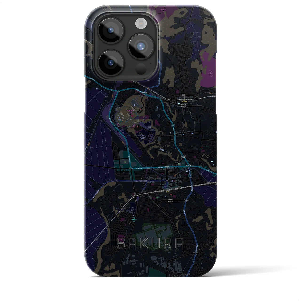 【佐倉(千葉県)】地図柄iPhoneケース(バックカバータイプ)