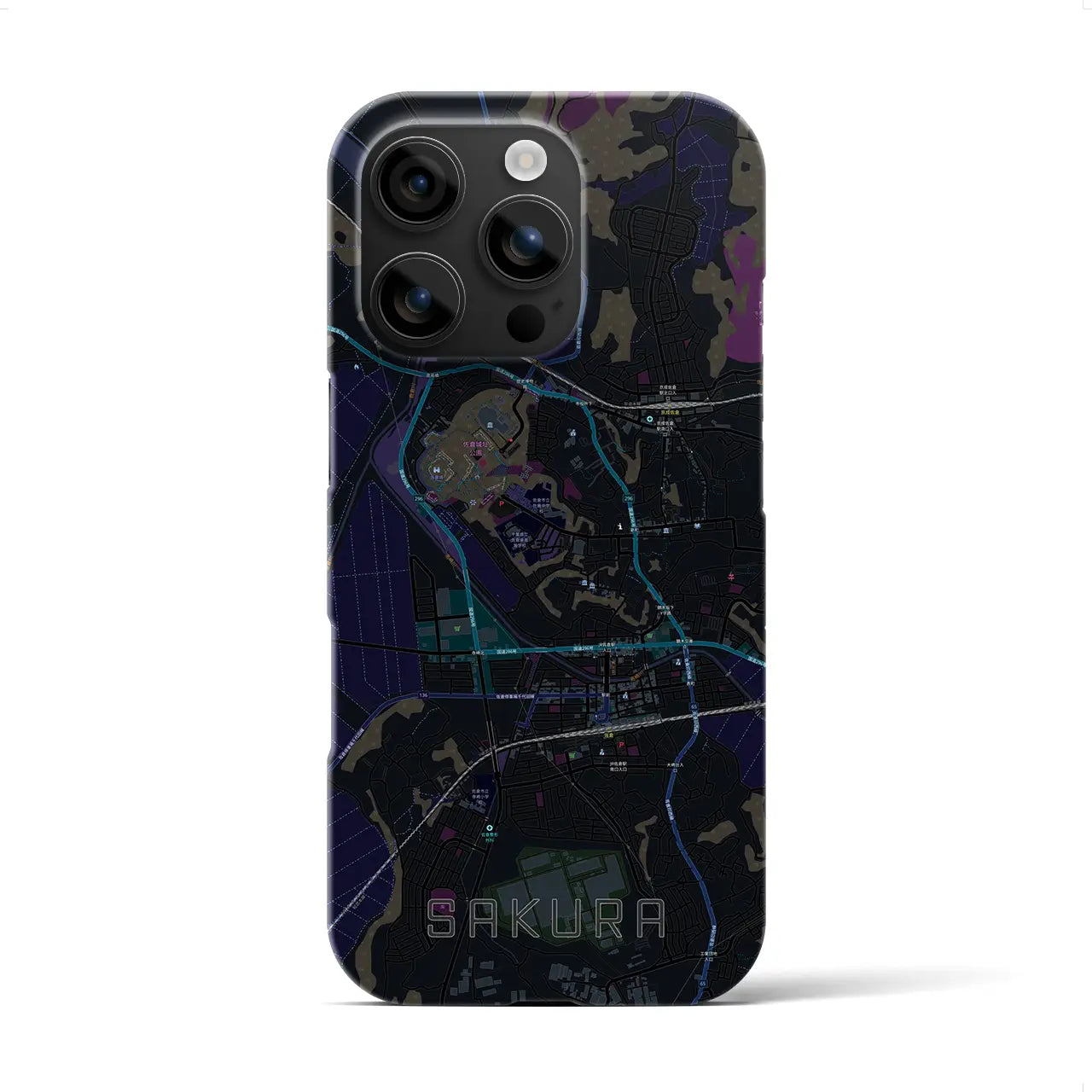 【佐倉(千葉県)】地図柄iPhoneケース(バックカバータイプ)