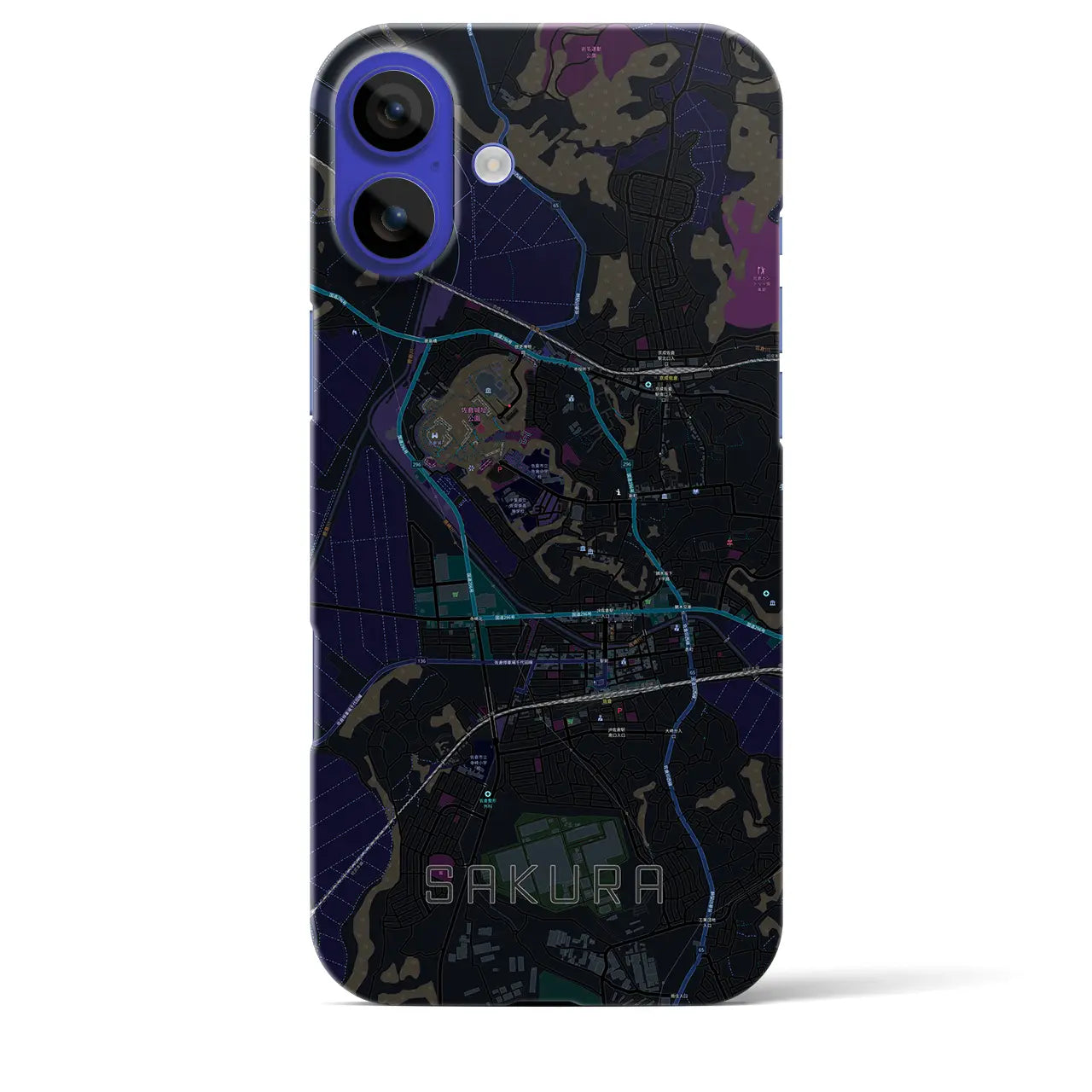 【佐倉(千葉県)】地図柄iPhoneケース(バックカバータイプ)