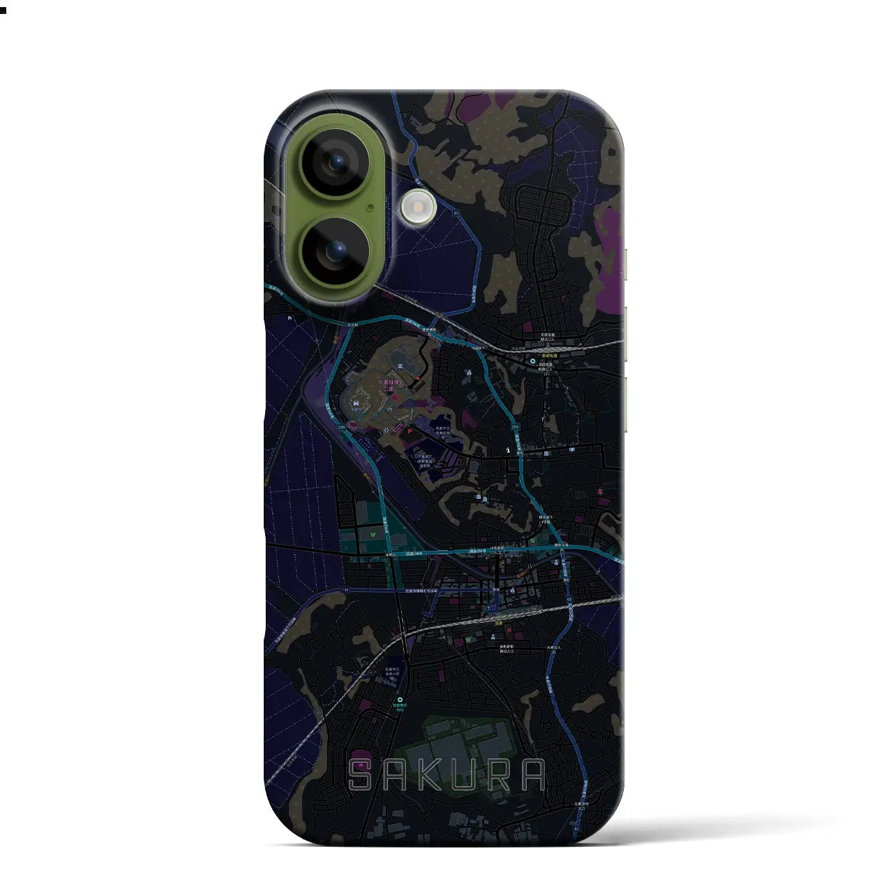 【佐倉(千葉県)】地図柄iPhoneケース(バックカバータイプ)