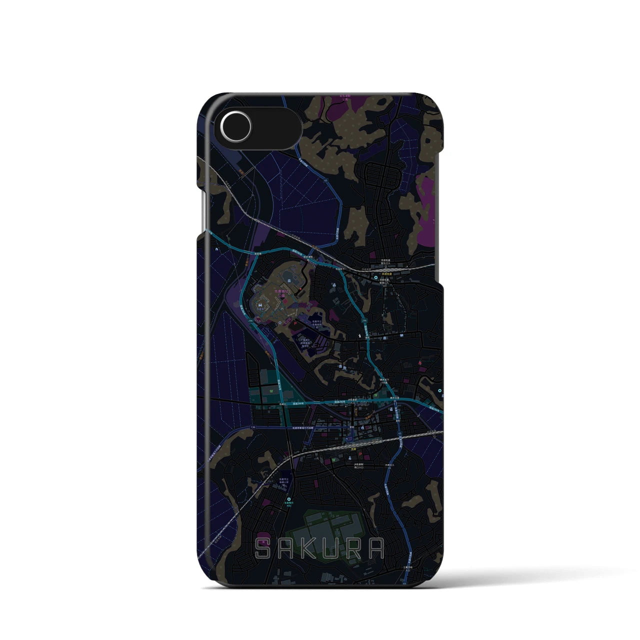 【佐倉(千葉県)】地図柄iPhoneケース(バックカバータイプ)
