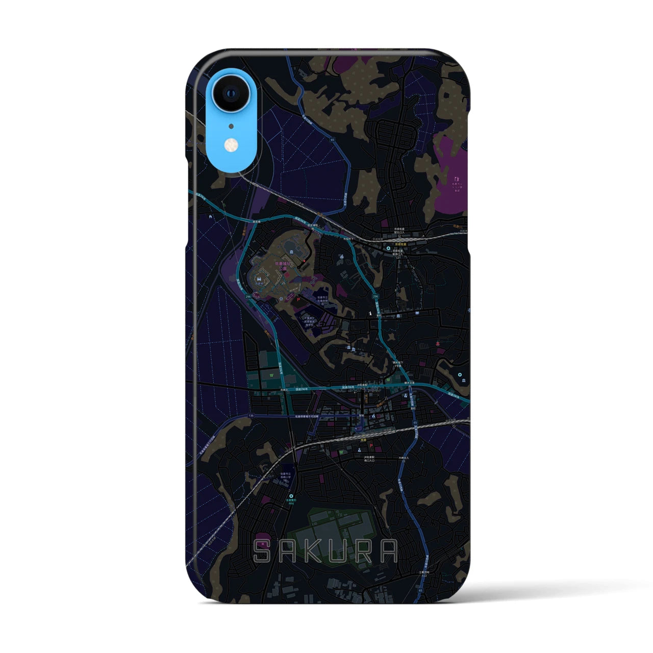 【佐倉(千葉県)】地図柄iPhoneケース(バックカバータイプ)