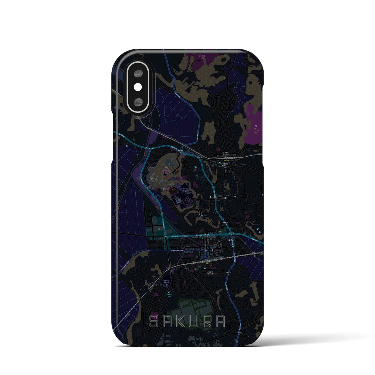 【佐倉(千葉県)】地図柄iPhoneケース(バックカバータイプ)