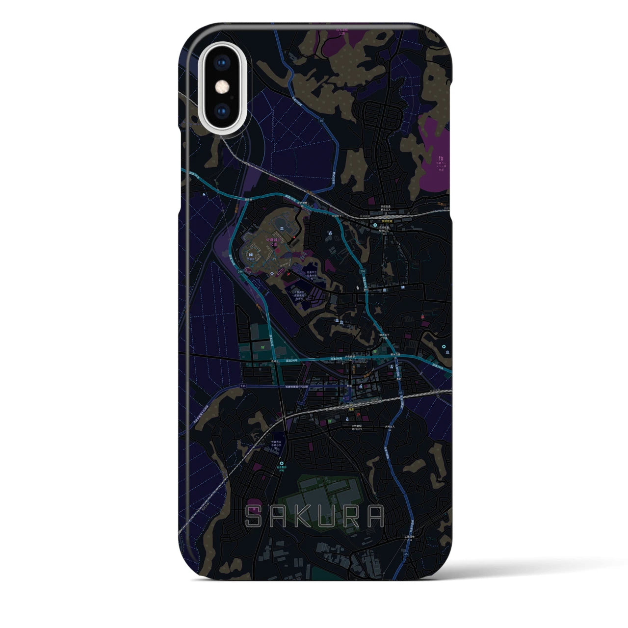 【佐倉(千葉県)】地図柄iPhoneケース(バックカバータイプ)