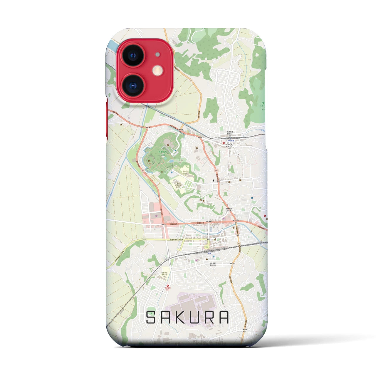 【佐倉(千葉県)】地図柄iPhoneケース(バックカバータイプ)