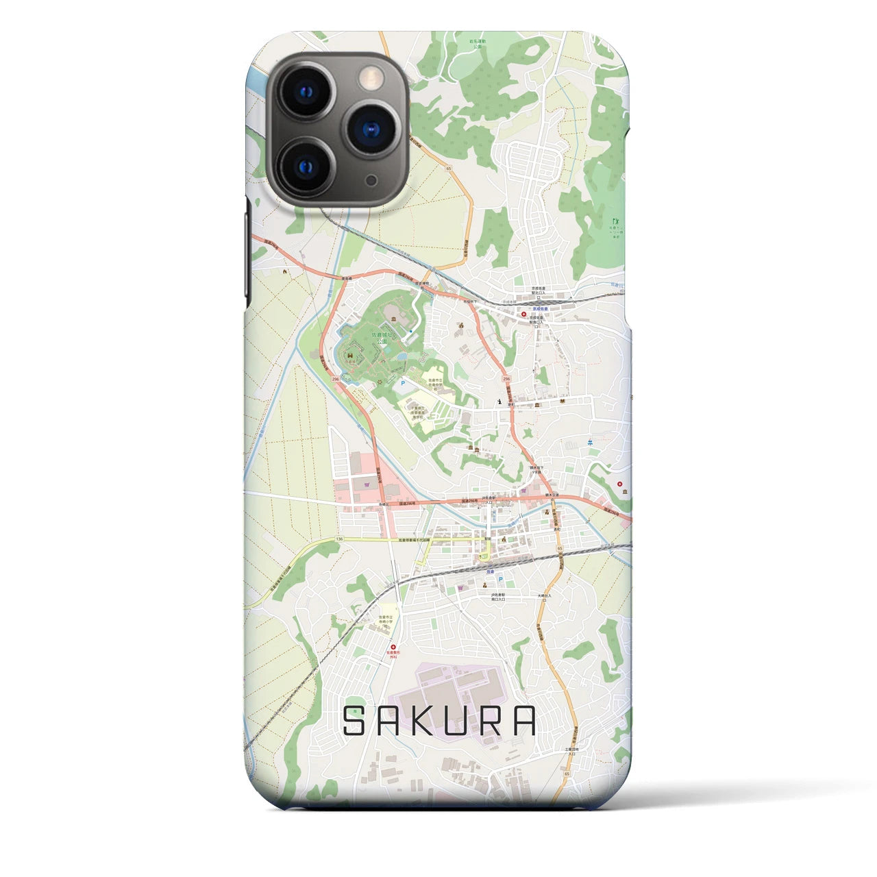 【佐倉(千葉県)】地図柄iPhoneケース(バックカバータイプ)